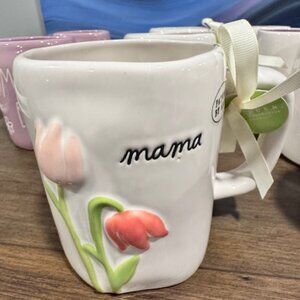 Rae Dunn Mama Pink Flowers Floral Mug